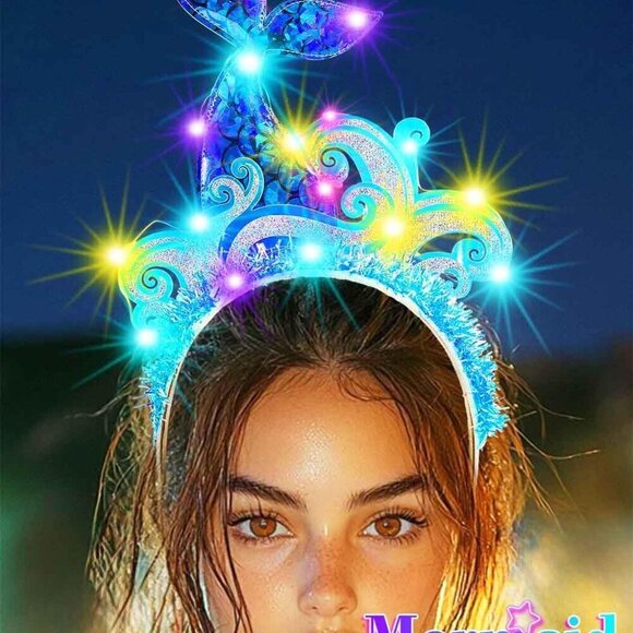 Light Up Mermaid Headband Costume Fish Tail Hair Accessory for Women main image 7